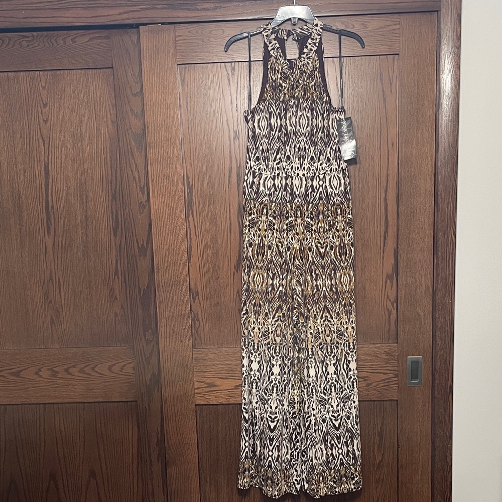Nina Leonard Exotic Patterned Jumpsuit